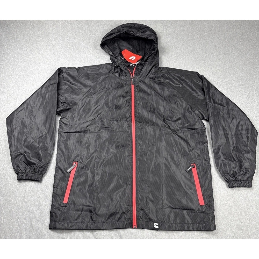 Cummins Mens Lightweight Rain Jacket Windbreaker Water-Resistant Hooded - 2XL